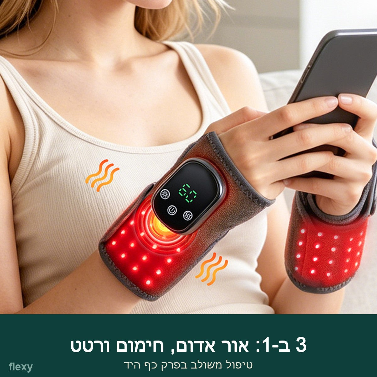 3 ב-1: אור אדום, חימום ורטט